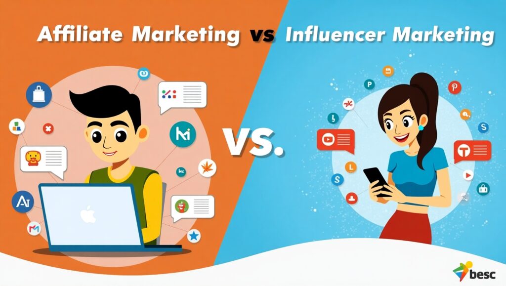 Affiliate Marketing vs Influencer Marketing comparison thumbnail