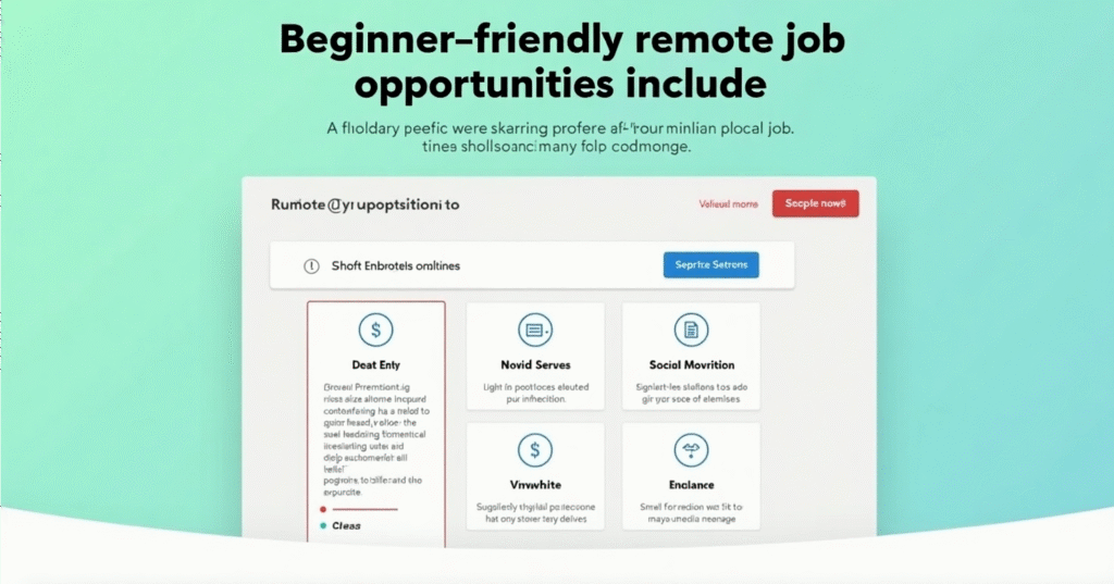 Screenshot of a website showing remote job opportunities