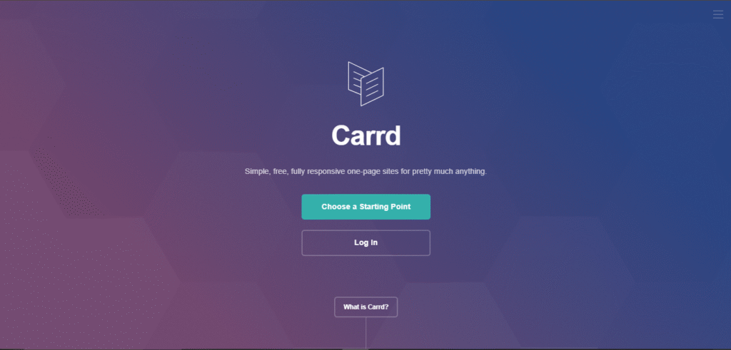 Carrd homepage
