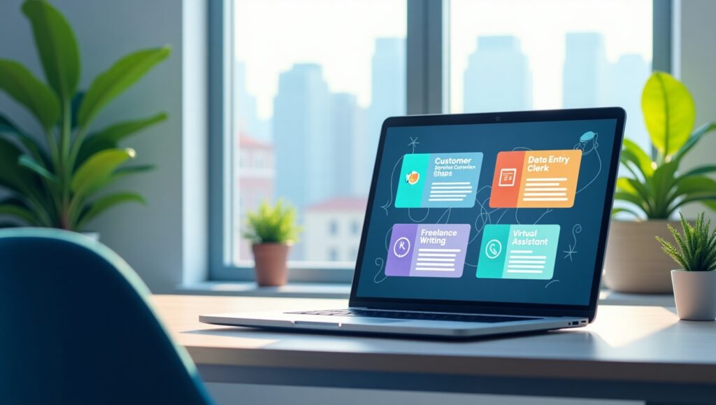 exploring remote job on a laptop