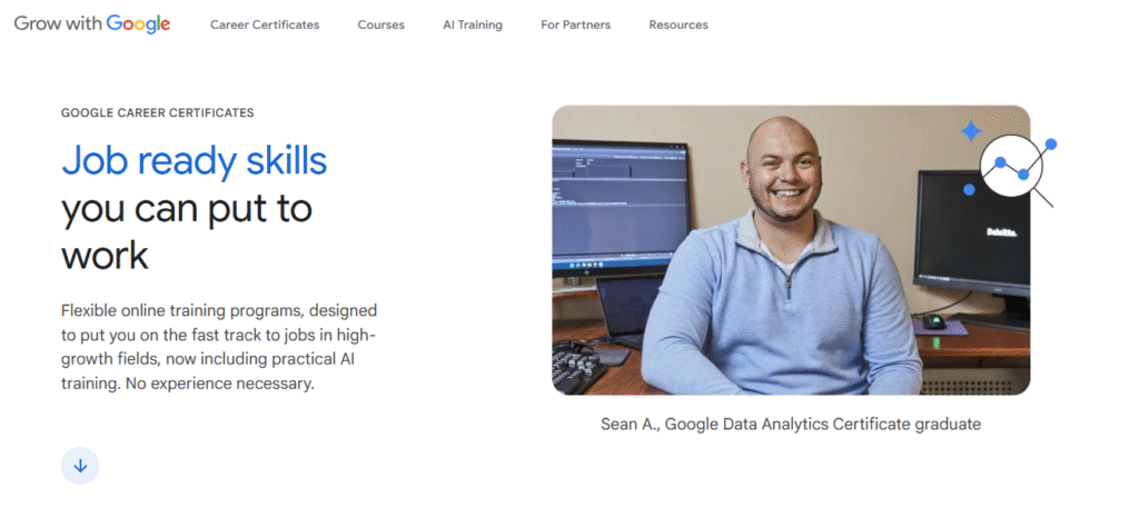 Google Career Certificates Homepage
