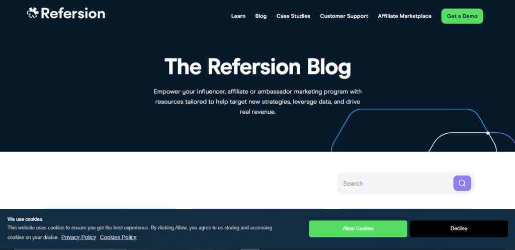 Refersion Blog Homepage