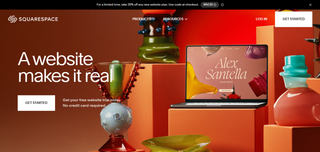Squarespace homepage