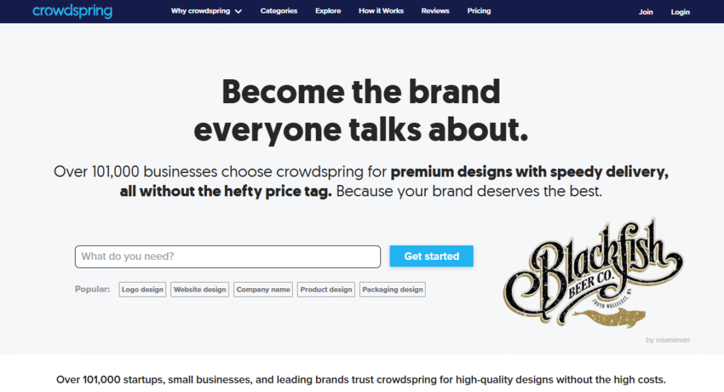 Crowdspring Homepage