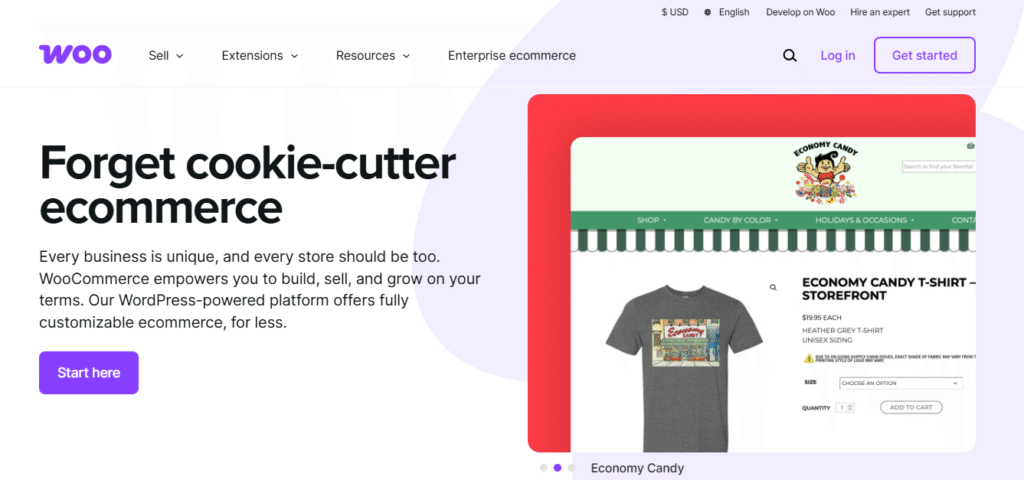 woocommerce homepage