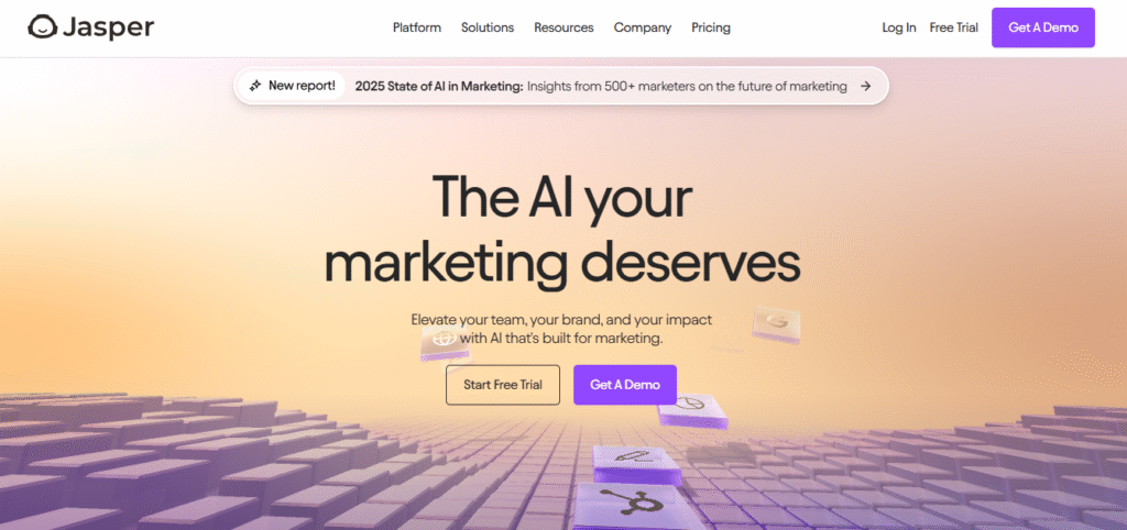 jasper ai homepage