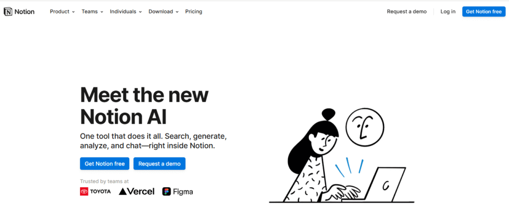 notion ai homepage